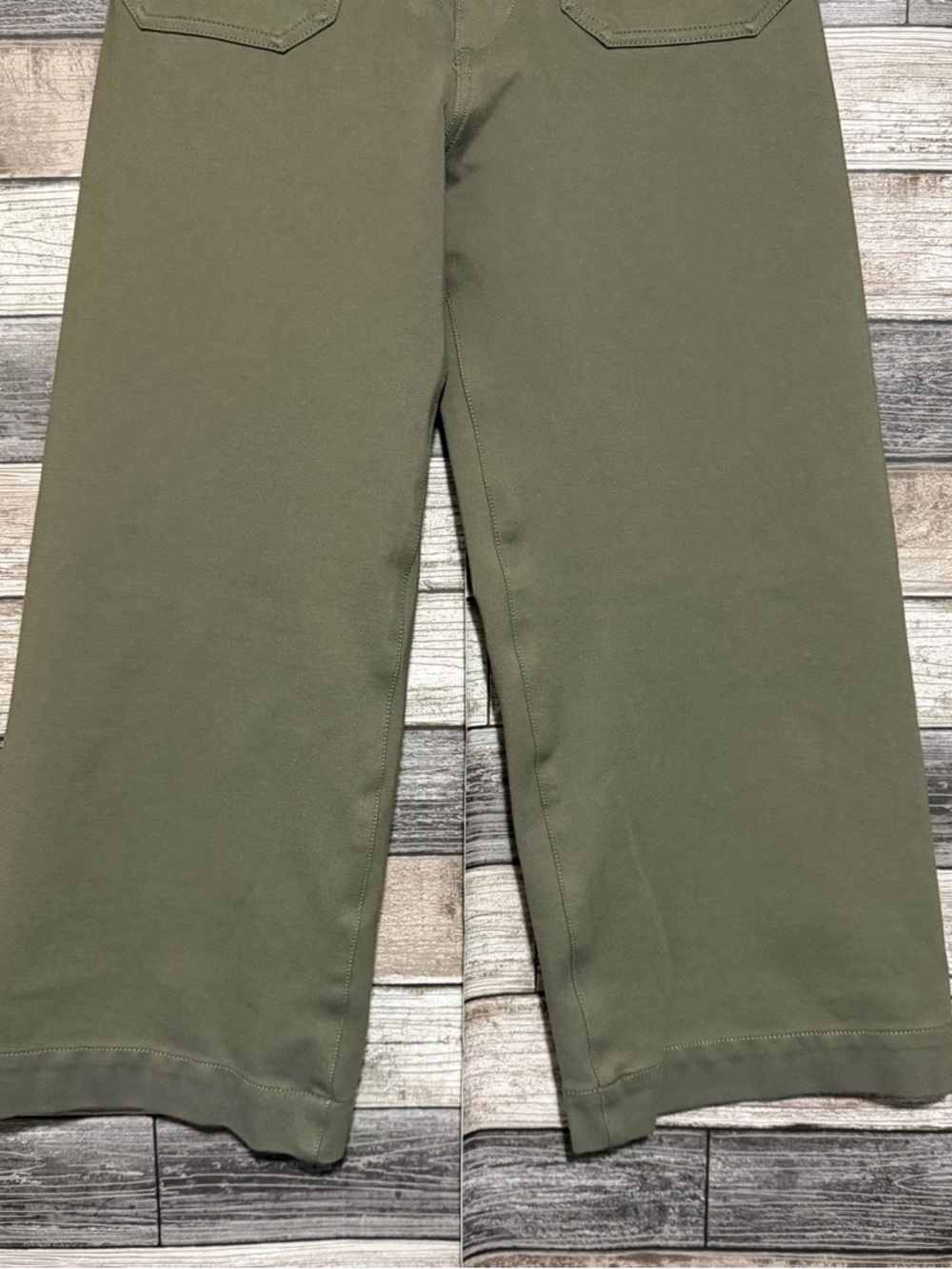 Maeve Anthropologie The Colette Wide Leg Crop Pants Women’s 28 Green Inseam 23.5 - Picture 6 of 9